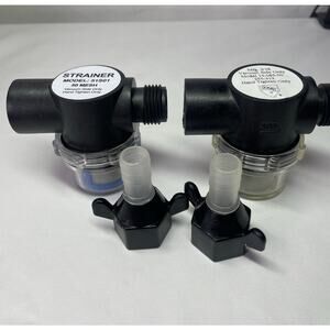 Combo: Shurflo 255-213 Inline Strainer + SEAFLO Filter + Shurflo Wingnut Adapter